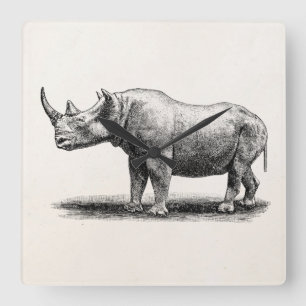 Reloj Cuadrado Rhinos del rinoceronte del ilustracion del