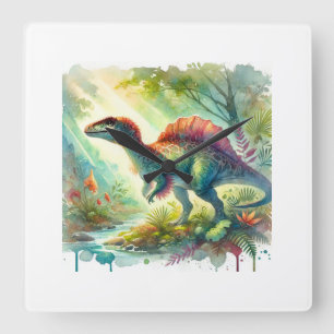 Reloj Cuadrado Rhoetosaurus 010824AREF145 - Watercolor