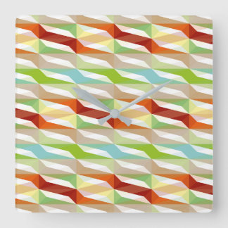 Reloj Cuadrado rhomben/zickzack-pattern/fractal/muster-colorful