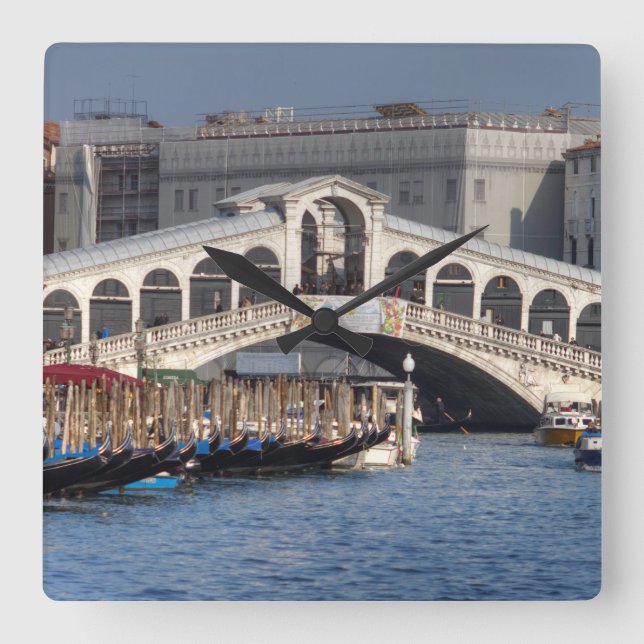 Reloj Cuadrado Rialto Bridge Venice Italia (Anverso)