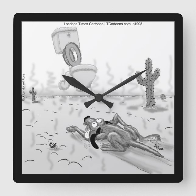 Reloj Cuadrado Rick London Funny Dog Mirage Square Wall Clock (Anverso)