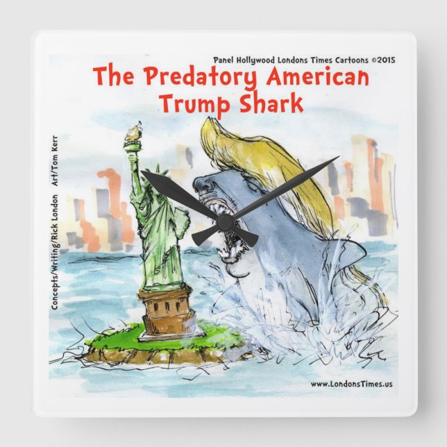 Reloj Cuadrado Rick London Funny Trump Sharm Square Wall Clock (Anverso)