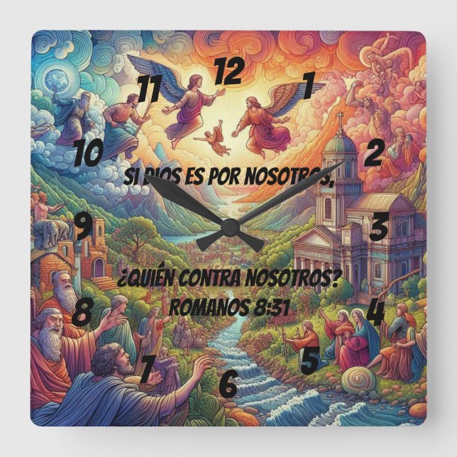 Reloj Cuadrado Río Celestial (Anverso)