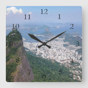 Reloj Cuadrado Río de Janeiro Brasil Foto diseñada en acrílico