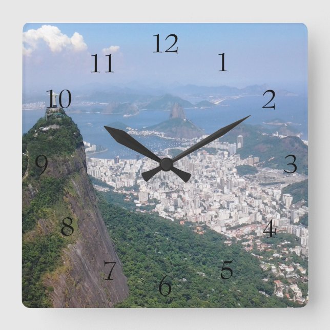 Reloj Cuadrado Río de Janeiro Brasil Foto diseñada en acrílico (Anverso)