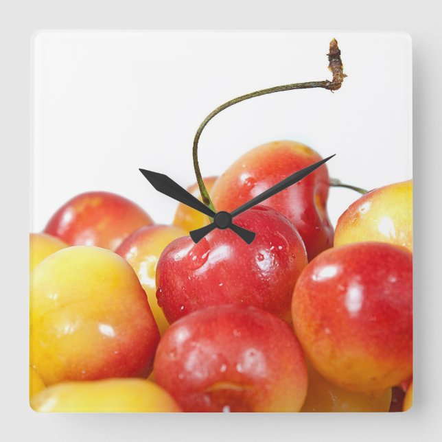 Reloj Cuadrado Ripe Cherries (Anverso)