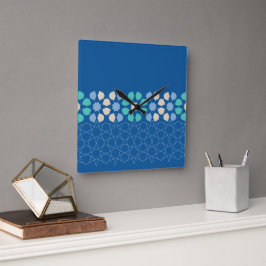 Reloj Cuadrado Ritmo de Tranquilidad Turquesa