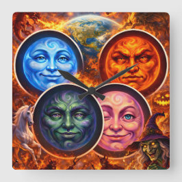 Reloj Cuadrado Ritual gótico cuadrado elemental celestial fanta t