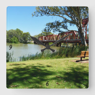 Reloj Cuadrado River Murray, Australia, The Bridge, Wall Clock