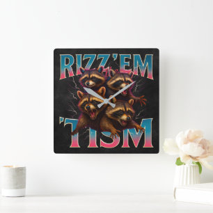 Reloj Cuadrado Rízzalos Con El Meme De Tism Autismo Mapache Diver