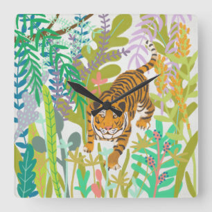 Reloj Cuadrado Roar de la jungla - Tigre
