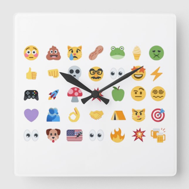Reloj Cuadrado Roaring Kitty 35 Emoji Timeline GME MOASS DFV meme (Anverso)