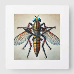 Reloj Cuadrado robber fly 101024IREF215 - Watercolor