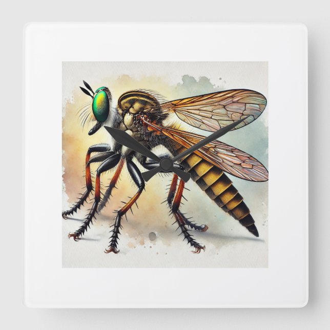 Reloj Cuadrado Robber Fly 131024IREF221 - Watercolor (Anverso)