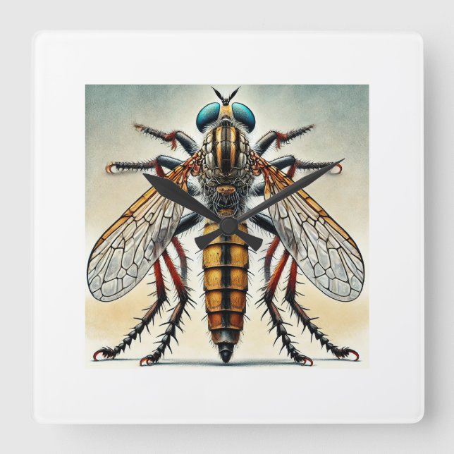 Reloj Cuadrado Robber fly 141024IREF219 - Watercolor (Anverso)