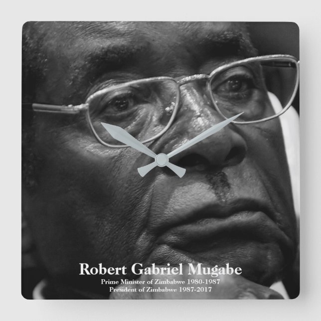 Reloj Cuadrado Robert G. Mugabe, presidente de Zimbabue (Anverso)