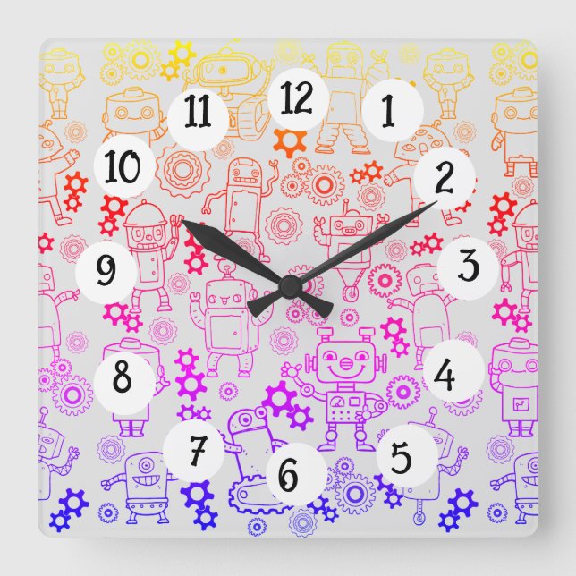 RELOJ CUADRADO ROBOT (Anverso)