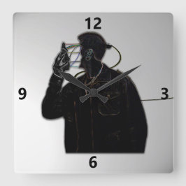 Reloj Cuadrado Robot Face Off Wall Clock