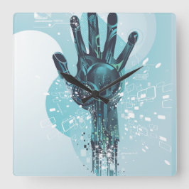 Reloj Cuadrado Robot Hand Wall Clock