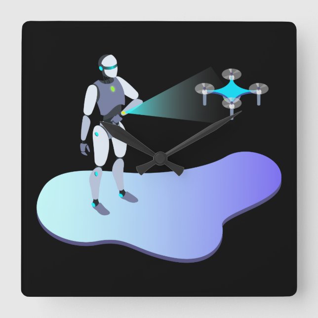 Reloj Cuadrado Robótico (Anverso)