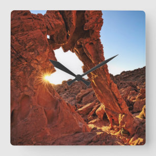 Reloj Cuadrado Roca elefante en el valle del fuego