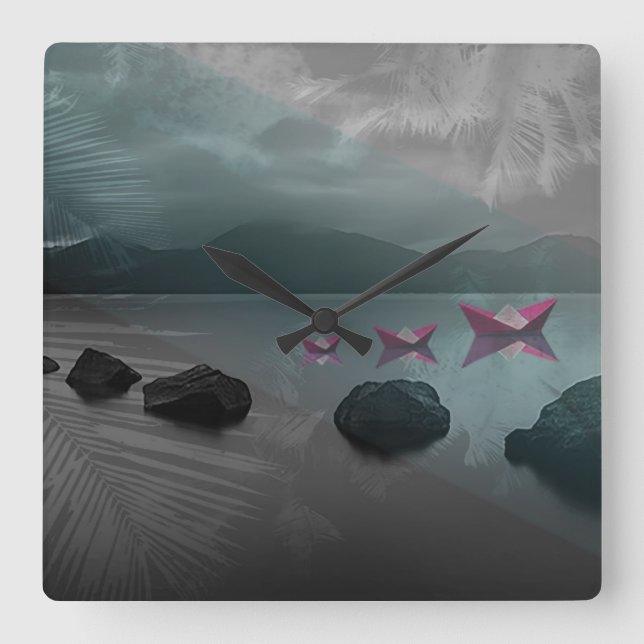 Reloj Cuadrado Rocas (Anverso)