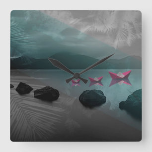 Reloj Cuadrado Rocas