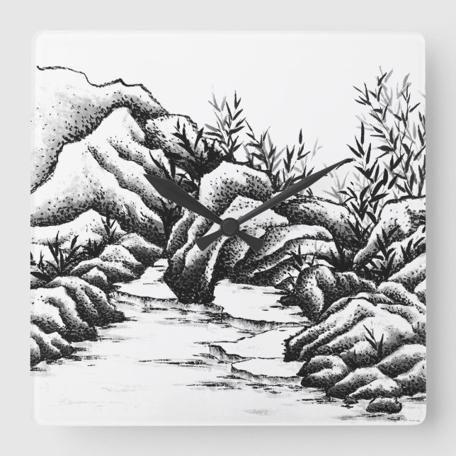 Reloj Cuadrado Rocas (Anverso)