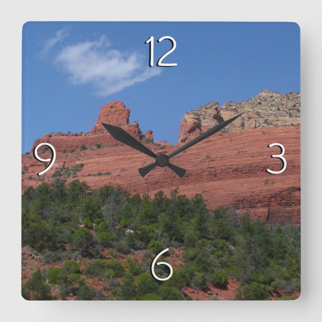 Reloj Cuadrado Rock de barco de vapor en Sedona Arizona Photograp (Anverso)