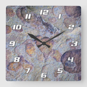 Reloj Cuadrado Rock Iron Ore Stone con números