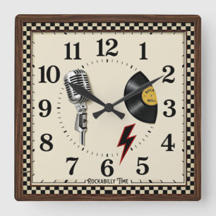 Reloj Cuadrado Rockabilly