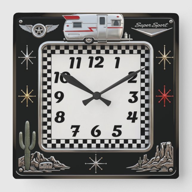 Reloj Cuadrado Rockabilly (Anverso)