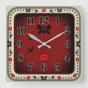 Reloj Cuadrado Rockabilly