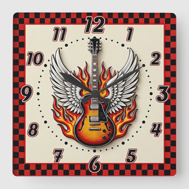 Reloj Cuadrado Rockabilly (Anverso)