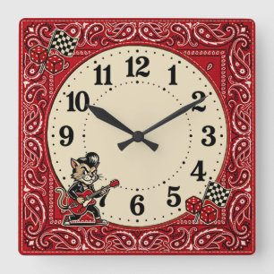 Reloj Cuadrado Rockabilly