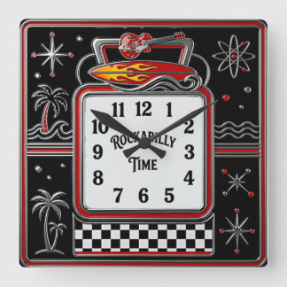 Reloj Cuadrado Rockabilly