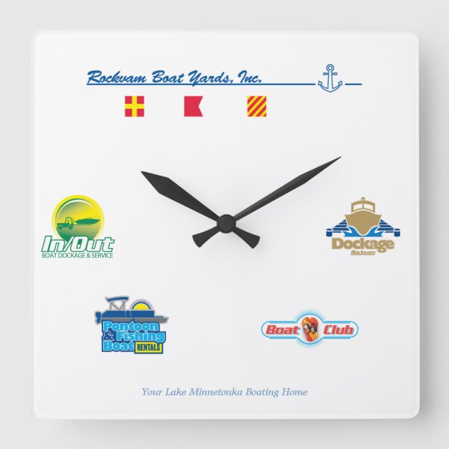 Reloj Cuadrado Rockvam Boat Yards, Inc. Clock (Anverso)