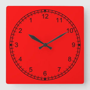Reloj Cuadrado Rojo