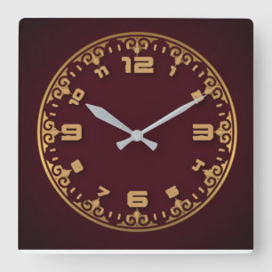 Reloj Cuadrado Rojo elegante