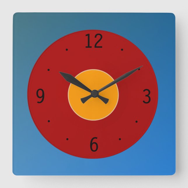 Reloj Cuadrado Rojo muy claro Amarillo Rojo>Relojes de cocina lis (Anverso)