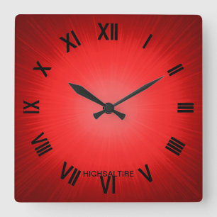 Reloj Cuadrado rojo por el highsaltire