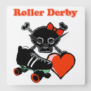 Reloj Cuadrado Roller Derby Heart (Rojo)