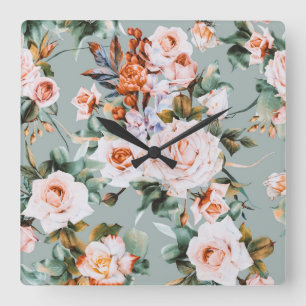 Reloj Cuadrado Romantic Blossom Haven