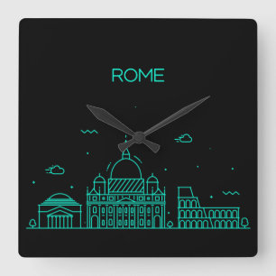 Reloj Cuadrado Rome skyline