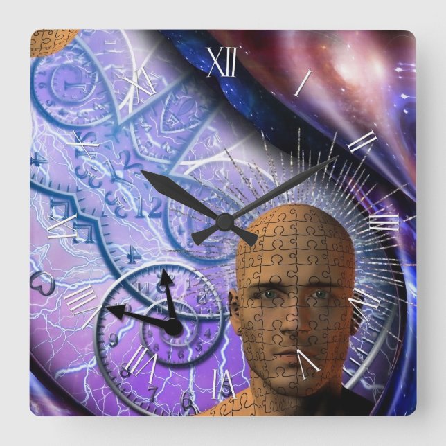 Reloj Cuadrado Rompecabezas del tiempo (Anverso)