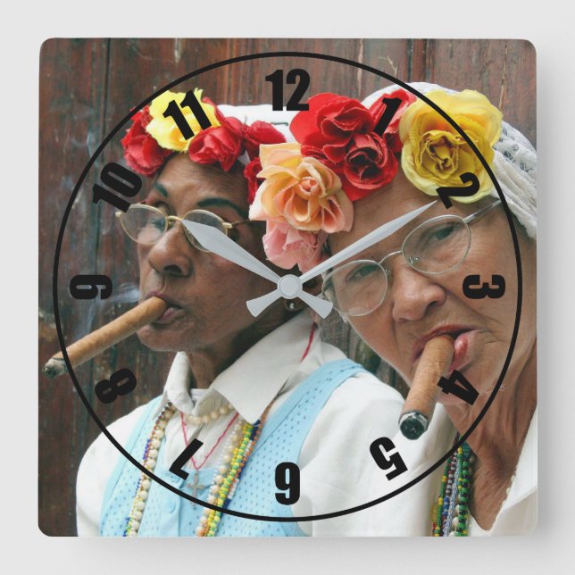 Reloj Cuadrado Romper el cigarrillo (Anverso)