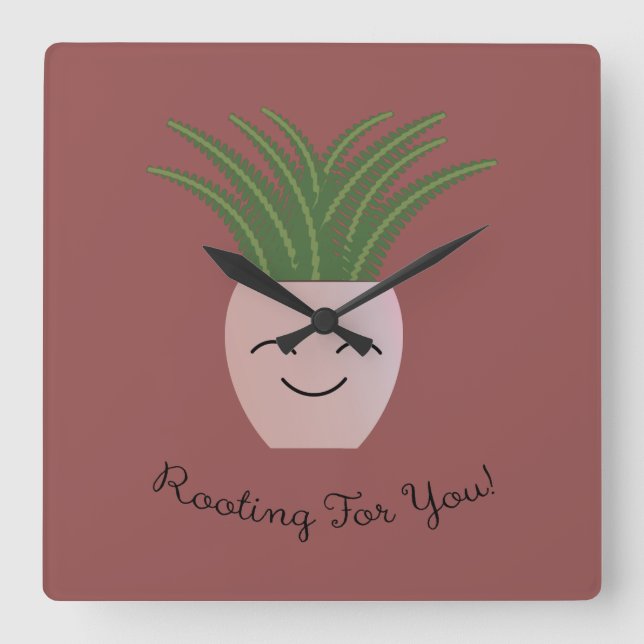 Reloj Cuadrado Rooting For You Fern (Anverso)
