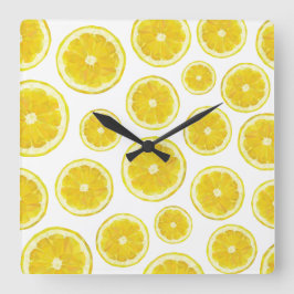 Reloj Cuadrado Ropa de limón amarillo de fruta fresca