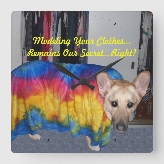 Reloj Cuadrado Ropa de modelado del Día de la Madre (Anverso)