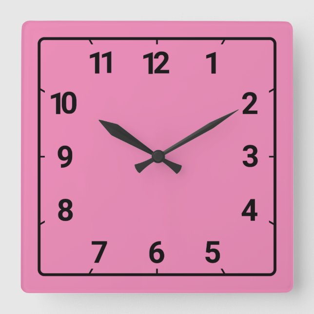 Reloj Cuadrado Rosa (Anverso)